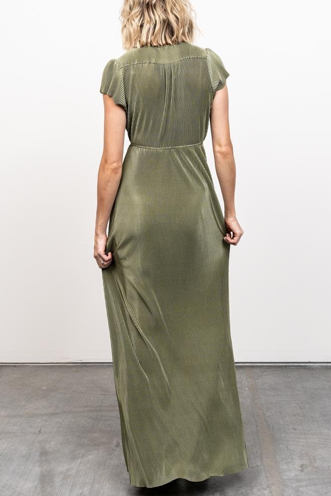 Athena Pleated Maxi Dress | Sage