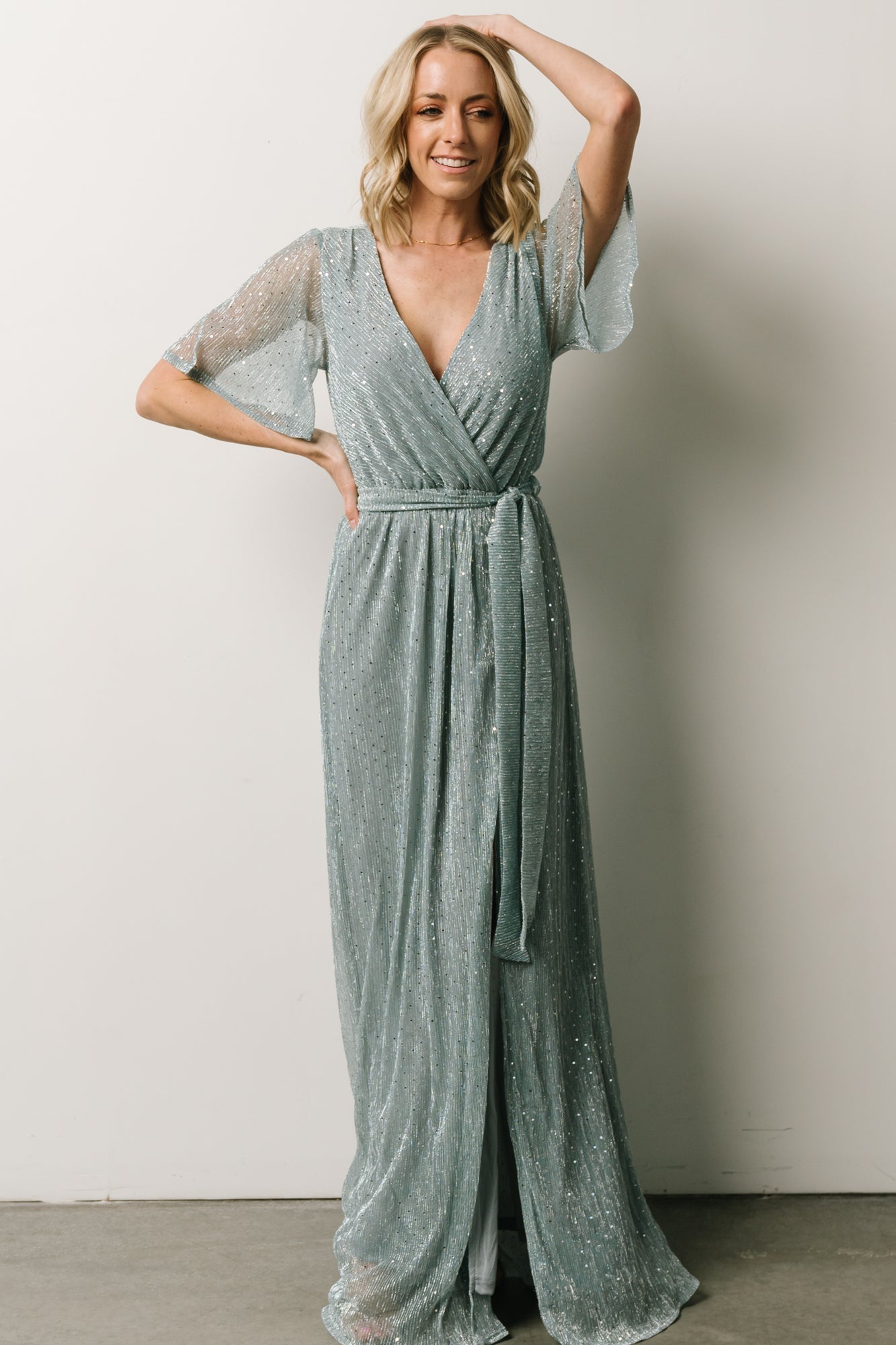 Grace Sparkle Gown | Dusty Blue