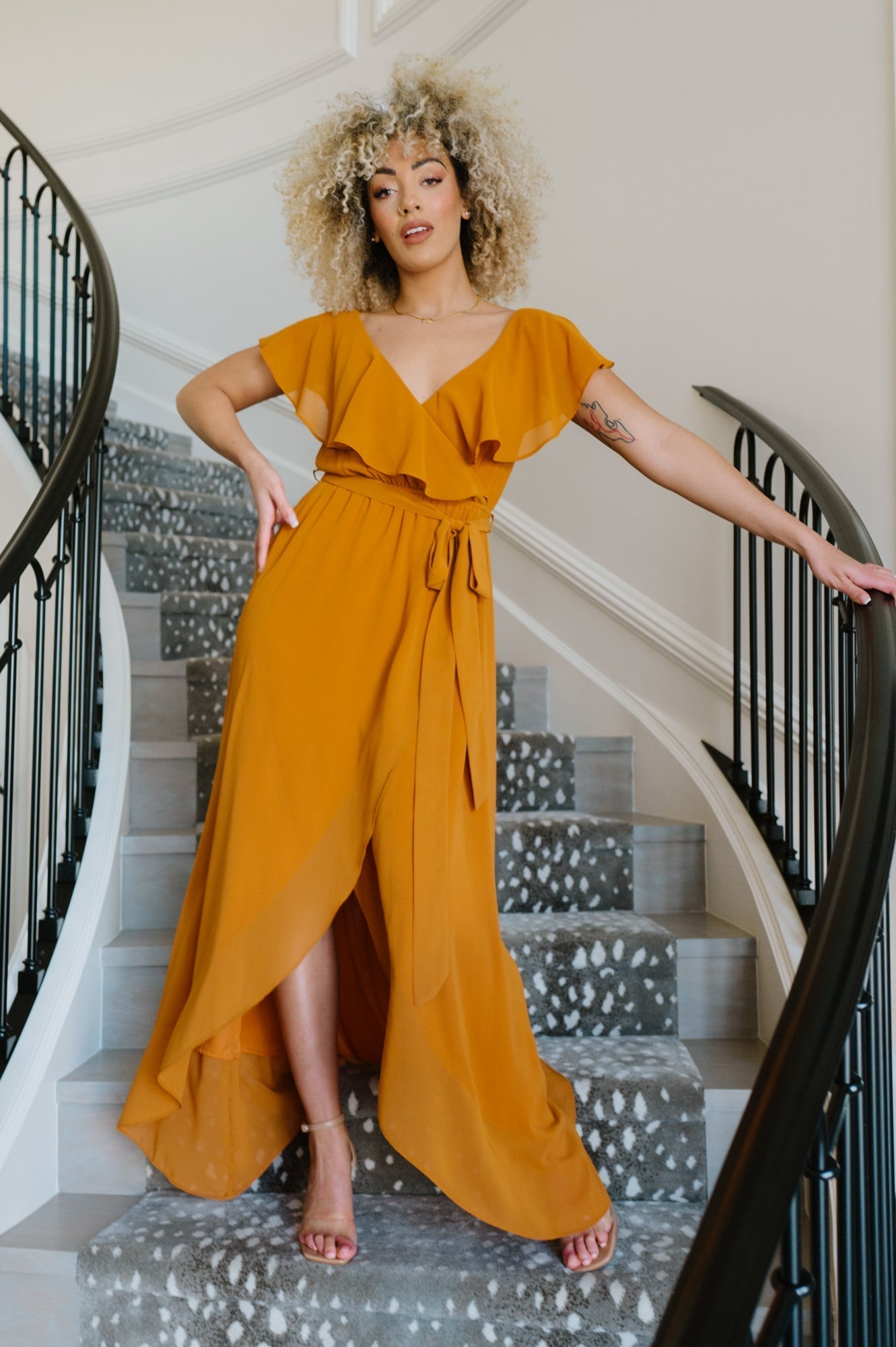 Katya Ruffle Maxi Dress | Amber